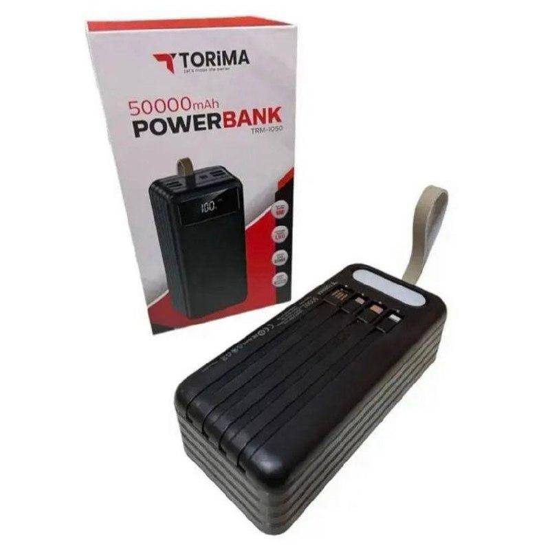 Power Bank TORIMA TRM-1050 50000 mAh Повербанк з ліхтариком | Портативна зарядка для телефону