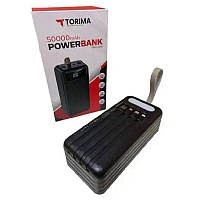 Power Bank TORIMA TRM-1050 50000 mAh Повербанк з ліхтариком | Портативна зарядка для телефону