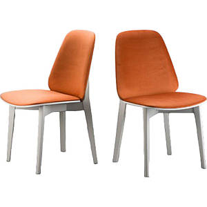 Стілець кухонний Пломбір м`який дерев`яний зі спинкою кухонні стільці обідні м`які на кухню з дерева стільчик стільчики для кафе помаранчевий