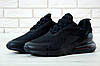 Чоловічі та жіночі кросівки Nike Air Max 270 All Black (Чорні) Взуття Найк Аір Макс 270 текстиль демісезон, фото 4