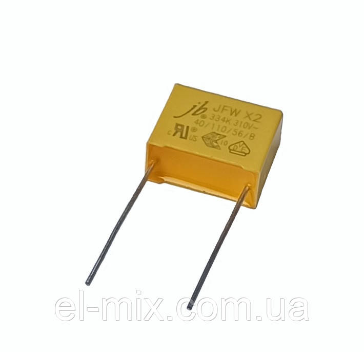 Конденсатор (X2) 0,33µF 310VAC 10%, JFW-330N/310-P15, JB-Capacitors