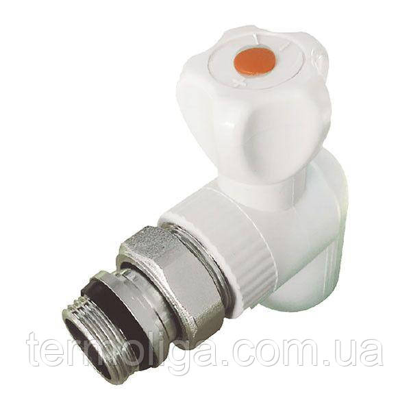 КР Кран батарейний кутовий КБУ 20x1/2 PPR з антипротечкою, фото 1