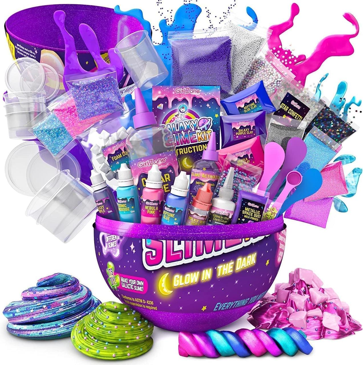 Набір для створення слаймів Girl Zone Galaxy Велике Яйце Сюрприз Клей, Декор, Барвники (00782)