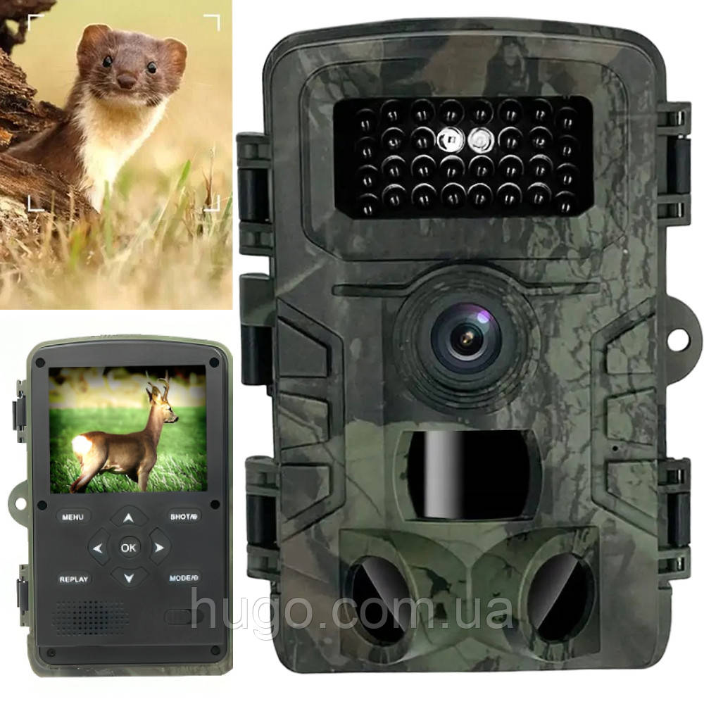 Фотопастка з датчиком руху та нічним баченням 32mpx / Мисливська камера для тварин / Камерапастка, фото 1