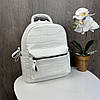 Жіночий міський рюкзак рептилія білий, прогулянковий рюкзачок під рептилію зміїний, фото 6
