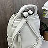 Жіночий міський рюкзак рептилія білий, прогулянковий рюкзачок під рептилію зміїний, фото 9