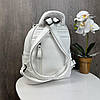 Жіночий міський рюкзак рептилія білий, прогулянковий рюкзачок під рептилію зміїний, фото 10