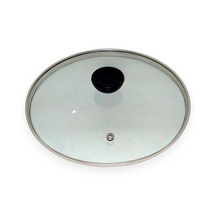 Кришка для каструлі та сковорідки 22 см A-Plus скляна з пластиковою ручкою, фото 1