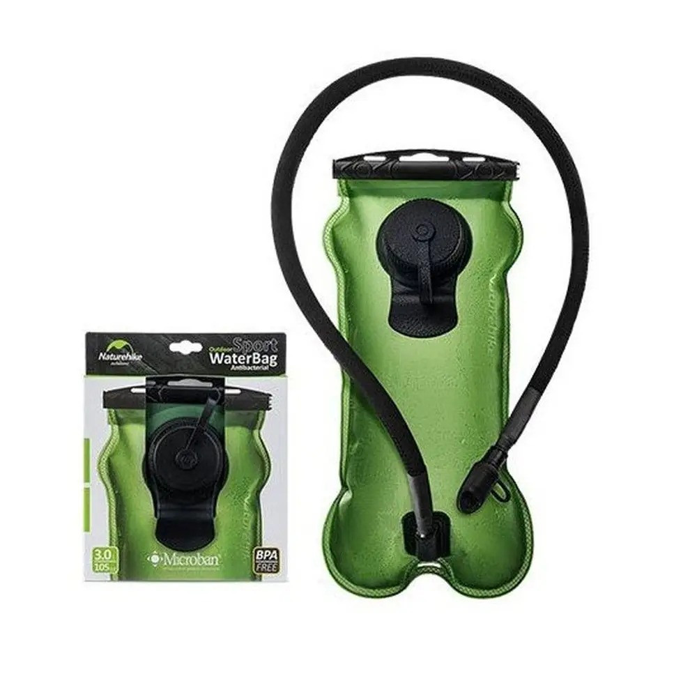 Питна система (гідратор) 3л (40×20×3 см) зелена Naturehike PET | Антибактеріальне покриття