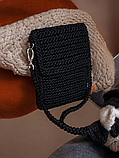 Стильна    в'язана сумка ручної роботи для телефону, фото 5