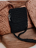 Стильна    в'язана сумка ручної роботи для телефону, фото 6