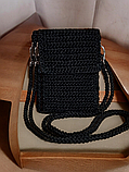 Стильна    в'язана сумка ручної роботи для телефону, фото 8