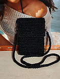 Стильна    в'язана сумка ручної роботи для телефону, фото 10