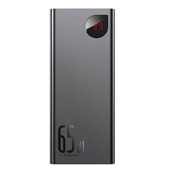 Повербанк Baseus 65W 20000mAh 3А 2хUSB/Type-C быстрая зарядка дисплей Adaman Metal Digital Display