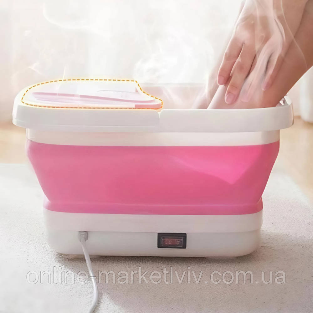 Гідромасажна ванна для ніг 5л, Multifunction Footbath RF368Z, Рожевий / Складана ванна для ніг / Масажер-ванна, фото 1