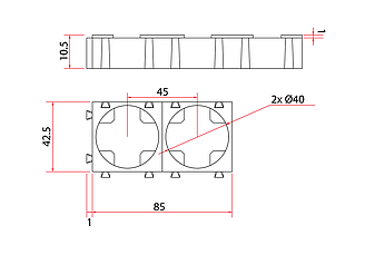 Кронштейн модульний для акумуляторів 40130/40135 (подвійний), фото 4