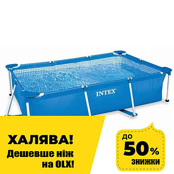 Басейн прямокутний каркасний (300 x 200 x 75 см, 3834 л) Intex 28272 Синій Акція до 30.06