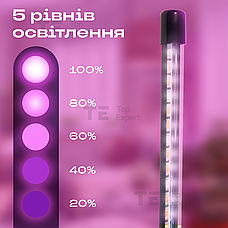 Фітолампа світлодіодна для росту рослин розсади 4 лампи з таймером 3 колірні режими на прищіпці USB, фото 4