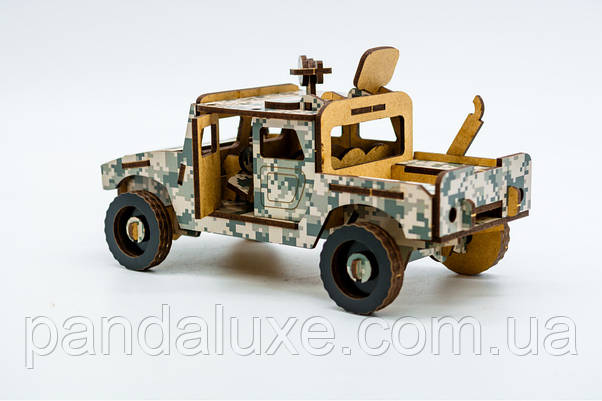 Дерев'яний 3D конструктор Хаммер HMMWV 65 деталей, фото 3