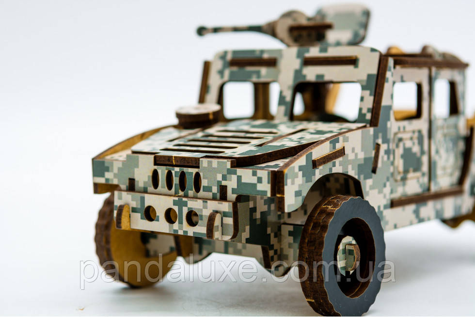 Дерев'яний 3D конструктор Хаммер HMMWV 65 деталей, фото 1