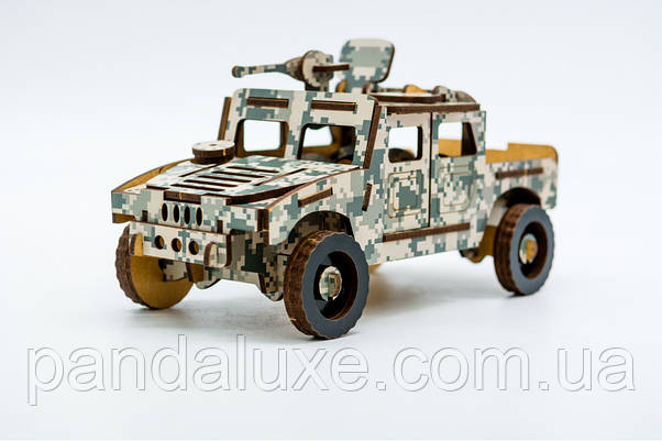 Дерев'яний 3D конструктор Хаммер HMMWV 65 деталей, фото 6