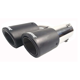 Насадка на глушник AKRAPOVIC H-образна V2 (Акрапович) Карбон (мат), 54/76 мм (Права)