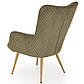 Крісло оливкового кольору Amaro вельвет з дерев'яними ніжками в залі, фото 5