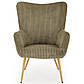 Крісло оливкового кольору Amaro вельвет з дерев'яними ніжками в залі, фото 6