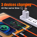 Кабель USB 3в1 (довжина 1 метр) силіконовий, Type-C/Lightning/MicroUSB (NS), фото 3