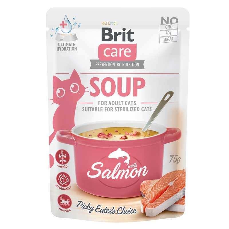 Консервований корм Brit Care Soup Cat Суп для котів з лососем 75г