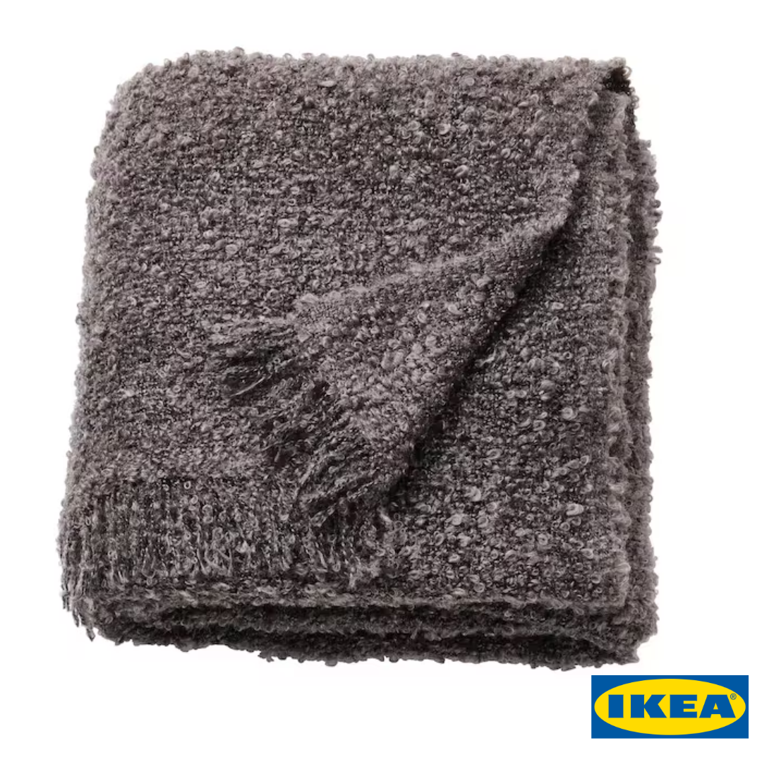 Плед IKEA SANDBRODD 00562038 Темно-сірий