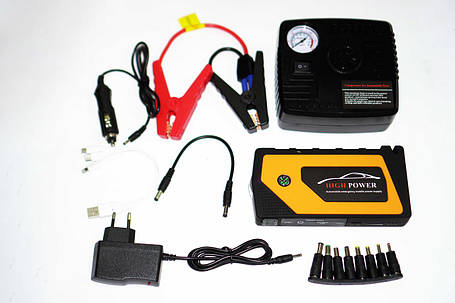 Пуско зарядний пристрій для машини 4хUSB+Фонарик копресор Car jump starter 20000 mAh Power Bank, фото 1