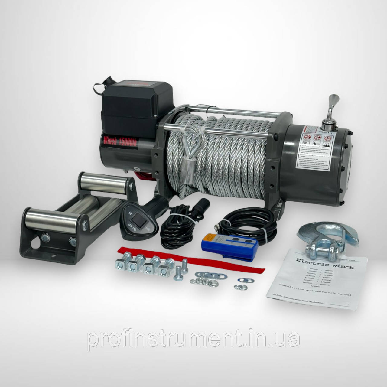 Лебідка Profinstrument 15000Lbs 12 В на джип, евакуатор, Offroad