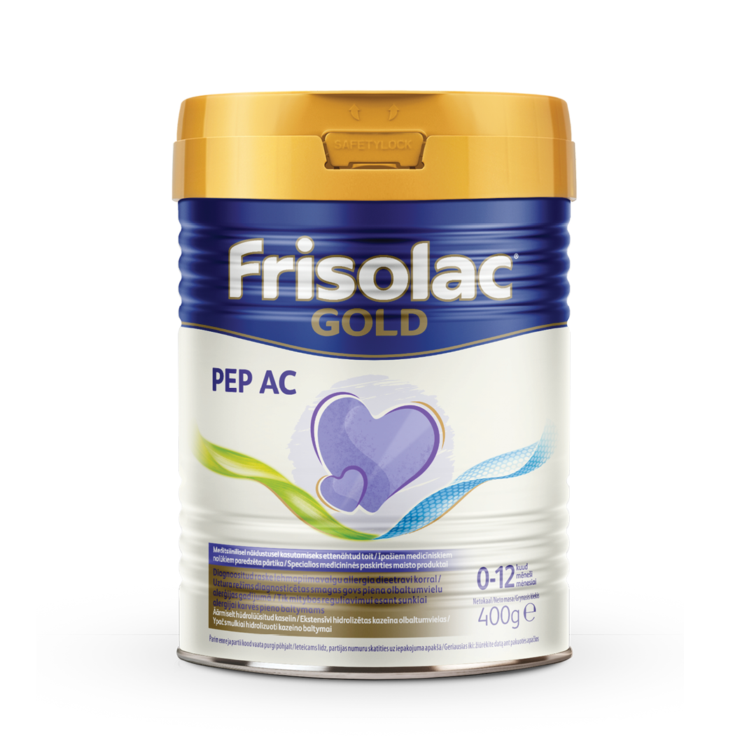Дитяча суха молочна суміш Frisolac Gold Pep AC для дітей від народження, 400 гр