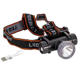 Світлодіодний налобний ліхтарик LED SQ-805 USB KNZ