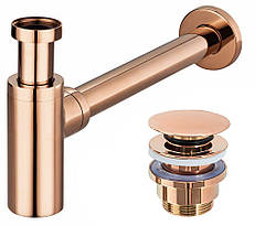 Сифон для раковини REA ROSE GOLD універсальний + CLICK-CLACK *
