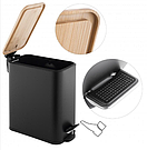 Кошик для сміття YOKA MOBY BLACK BAMBOO 5л. для ванної кімнати, фото 6