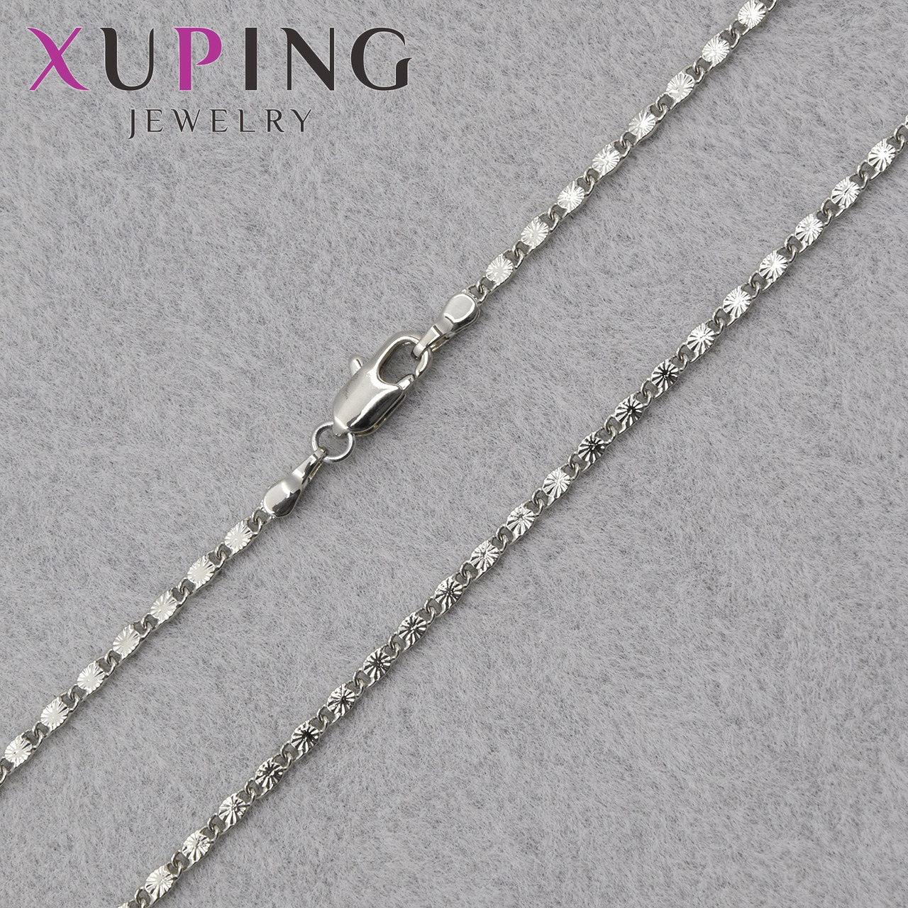 Цепочка Xuping Jewerly длина 60 см ширина 2 мм медицинское золото декоративное плетение застёжка карабин