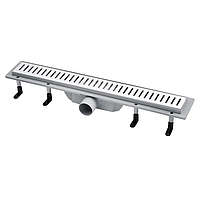 Трап лінійний для душу із сухим затвором із сатину, трап душовий Kroner KRP Harz Harz S80 Sektion