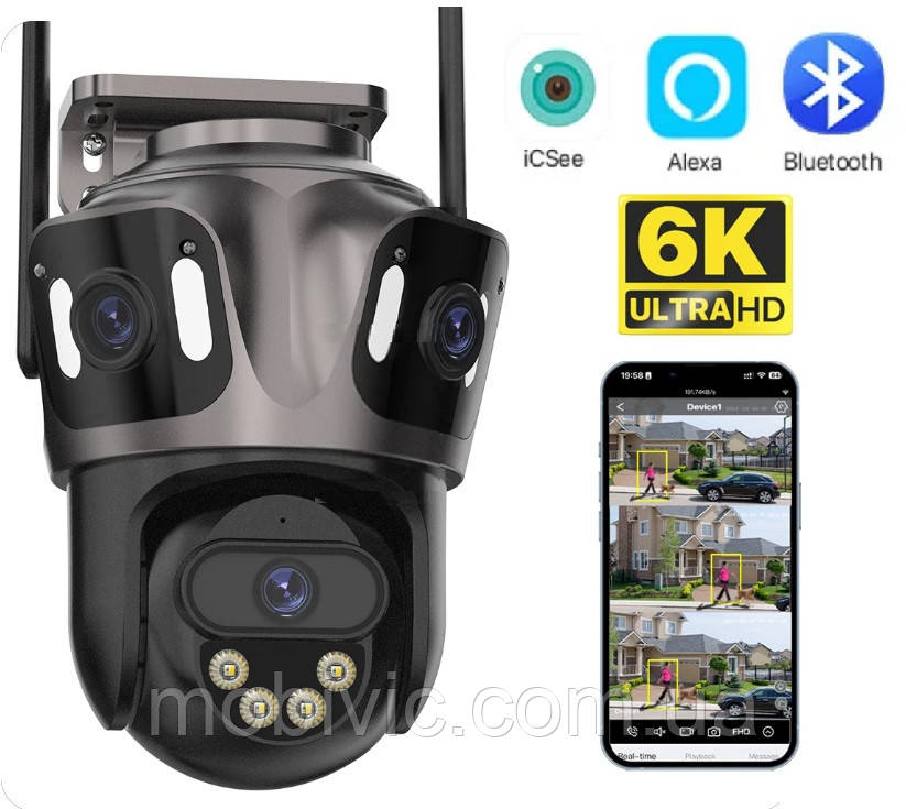 Wi-Fi камера BESDER XM85 — 8Мп, 3 об'єктиви, (віддалений перегляд), обертання,сигналізація — ORIGINAL, фото 1