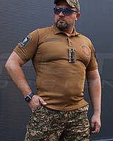 Футболка поло НГУ CoolPass з липучками койот 14 бригада НГУ Червона Калина