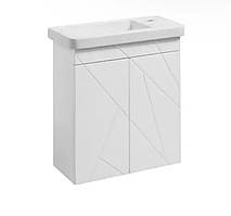 Тумба підвісна з умивальником , біла для ванної кімнати