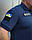Футболка Поло для ДСНС вологовідвідна преміум Лакоста бавовна темно-синя, фото 5