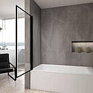 Шторка для ванни REA LAGOS 80 BLACK рухома *, фото 4