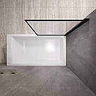 Шторка для ванни REA LAGOS 80 BLACK рухома *, фото 5