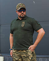 Футболка Поло ЗСУ преміум Лакоста бавовна хакі