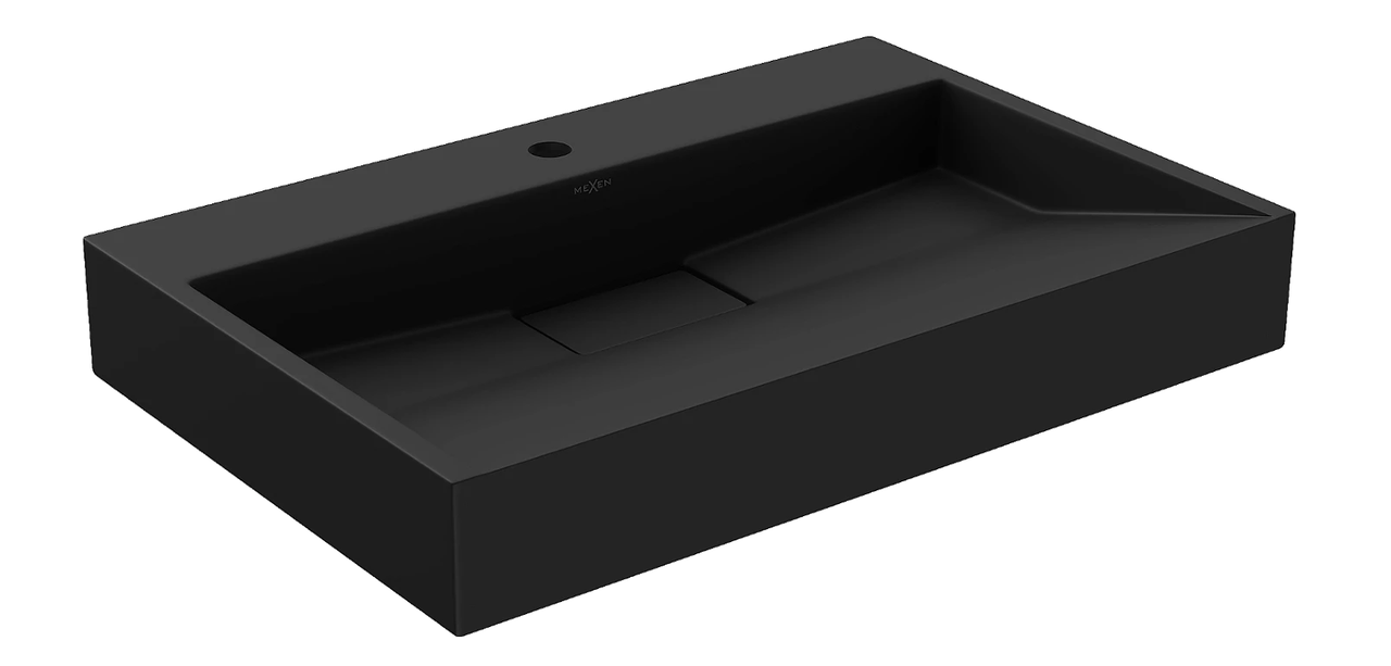 Умивальник (раковина) MEXEN AVA 80 BLACK MATT 1/O накладний підвісний