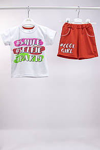 Комплект дитячий Cool girl футболка + шорти стрейч-кулір