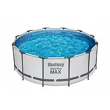 Каркасний басейн з тентом та сходами 10250 л Steel Pro Bestway 56420 366x122 см (LM), фото 3