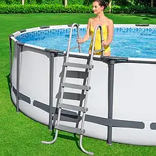 Каркасний басейн з тентом та сходами 10250 л Steel Pro Bestway 56420 366x122 см (LM), фото 4